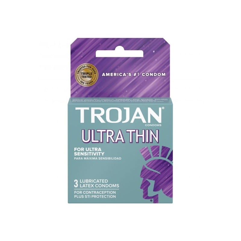Paradise Marketing Services Trojan Ultra-Thin Lubricated Condoms - 3 Pack - Condom Sense Paradise Marketing Services Trojan Ultra-Thin Lubricated Condoms - 3 Pack - Condom Sense