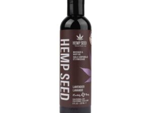 Earthly Body Hemp Seed Massage Oil Lavender 8 oz. with Vanilla & Cotton Candy Scent