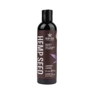 Earthly Body Hemp Seed Massage Oil Lavender 8 oz. with Vanilla & Cotton Candy Scent
