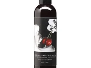 Earthly Body Hemp Seed Edible Massage Oil Cherry Burst 8oz - Moisturizing Body Oil with Flavored Edible