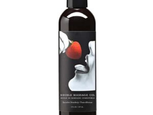 Earthly Body Edible Massage Oil – Hemp Seed & Strawberry Scent, 8 oz