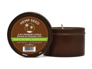 Earthly Body Massage Candle Naked in the Woods 6.8oz – Natural Soy Wax with Hemp and Essential Oils