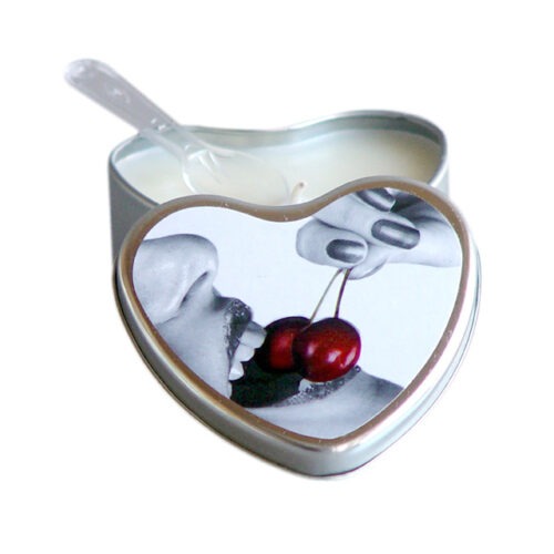 Earthly Body Hemp Seed Edible Massage Candle Cherry 4 oz. – Moisturizing & Sensual 3-in-1 Candle, Oil, & Moisturizer
