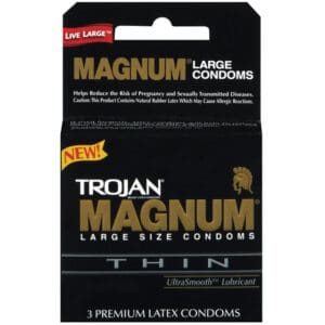Paradise Marketing Services Trojan Magnum Thin Large Size Condoms with UltraSmooth Lubricant – 3 Pack