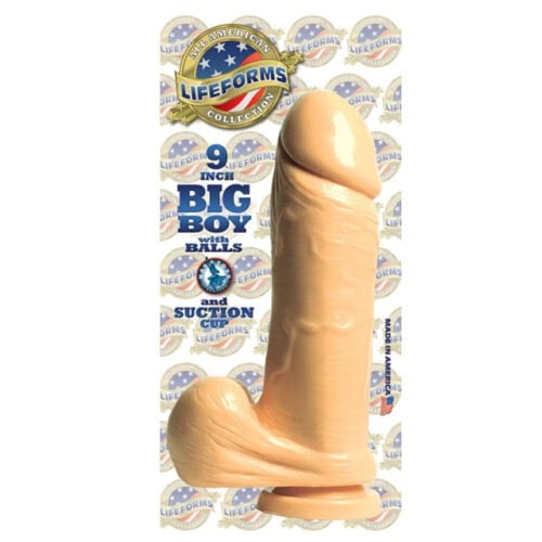 Nasstoys LifeForms Big Boy Dong with Balls & Suction Base - 9 Inch Flesh