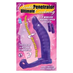 Nasstoys Double Penetrator Bendable C-Ring (Purple) – Waterproof Cock Ring and Anal Probe