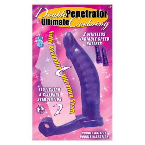 Nasstoys Double Penetrator Bendable C-Ring (Purple) – Waterproof Cock Ring and Anal Probe