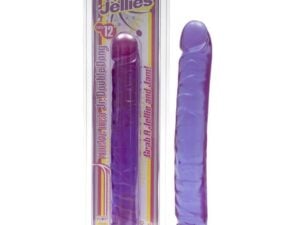 Doc Johnson Crystal Jellies Double Dong Jr. 12in - Purple