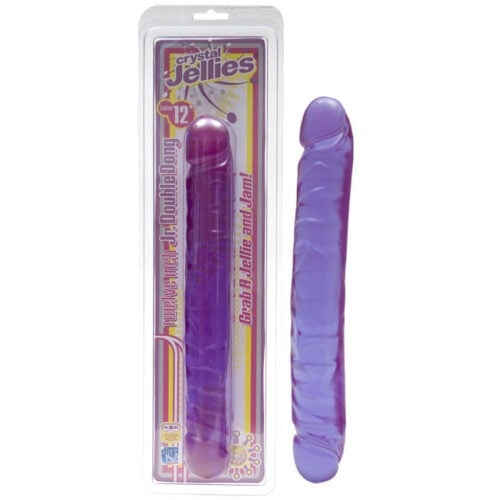 Doc Johnson Crystal Jellies Double Dong Jr. 12in - Purple