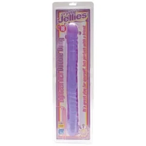 Doc Johnson Crystal Jellies Double Dong 18-inch Purple - Dual-Ended Phallic Design