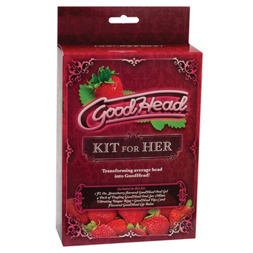 Doc Johnson GoodHead Kit for Her (Strawberry) – Oral Pleasure Enhancement Set