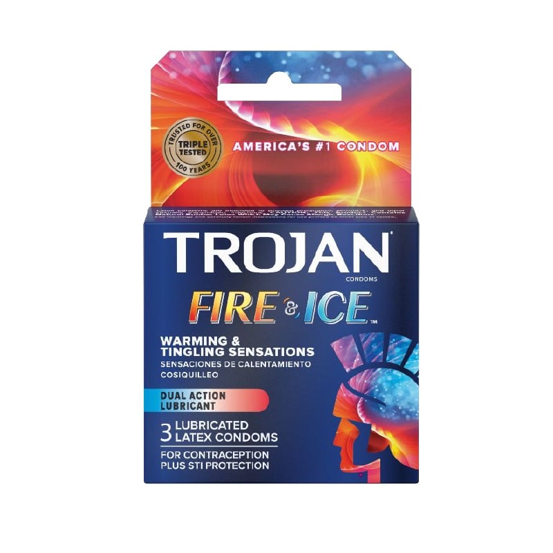 Paradise Marketing Services Trojan Fire & Ice Lubricated Latex Condoms - 3 Pack - Condom Sense Paradise Marketing Services Trojan Fire & Ice Lubricated Latex Condoms - 3 Pack - Condom Sense