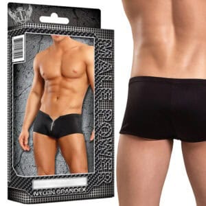 Male Power PAK835BKLX Zipper Shorts for Men, Black, Size Large/X-Large
