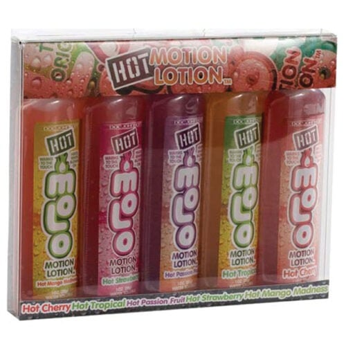 Doc Johnson Hot Motion Lotion 5 Pack 1oz. – Warming Lubricant with Five Exciting Flavors