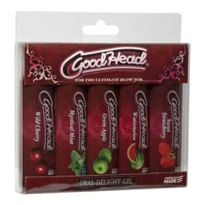 Doc Johnson GoodHead Oral Delight Gel 5 Pack - Assorted Flavors for Tasty Blow Jobs
