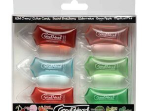 Doc Johnson Good Head Pillow Pack - 6 Assorted Flavored Oral Sex Gels, .25 oz Each