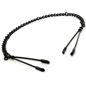 PHS International H2H Nipple Clamps Tweezer with Chain (Black) – Adjustable for Beginners