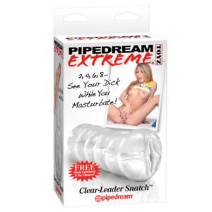 Pipedream PDX Clear-Leader Snatch Vaginal Stroker - See-Through Handheld Masturbator with Cheerleader Design