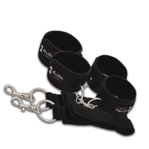 Electric EEL Inc. Lux Fetish Bed Spreader Black - Adjustable Restraint for Couples
