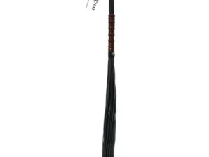 Sportsheets Sex & Mischief Mahogany Flogger Black – 30 Inch Vinyl and Lacquered Wood Play Tool