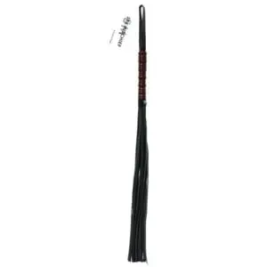 Sportsheets Sex & Mischief Mahogany Flogger Black – 30 Inch Vinyl and Lacquered Wood Play Tool