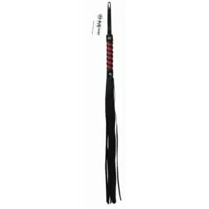 Sportsheets Sex & Mischief Red & Black Stripe Flogger - 32 Inch Playful BDSM Accessory