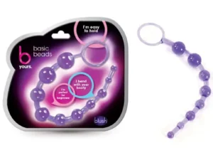 Blush B Yours Basic Beads 12.75 Inch Purple – Flexible Anal Beads with Graduated Size and Loop Handle