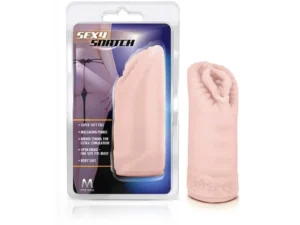 Blush M for Men Sexy Snatch Vagina Stroker Beige - 5.5 Inch Realistic Male Masturbator with Pleasure Beads
