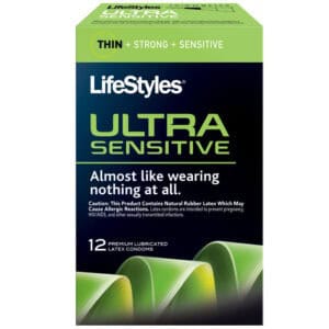 LifeStyles Ultra Sensitive Condoms (12 Pack) by Paradise Marketing Services - Thin, Odor-Free Latex Protection