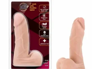 Blush X5 Plus Realistic 5-inch Posable Dildo with Balls - Beige