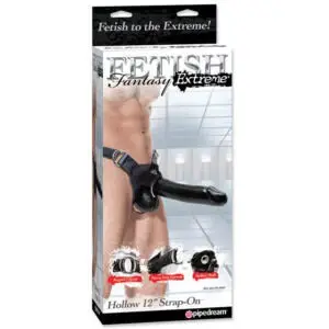 Pipedream Fetish Fantasy Extreme Adjustable Hollow 12-inch Strap-On in Black