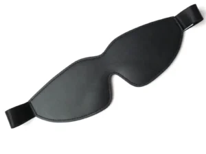 Stockroom.com KinkLab Padded Blindfold (Black) – Comfortable Synthetic Leather Mask with Elastic Strap