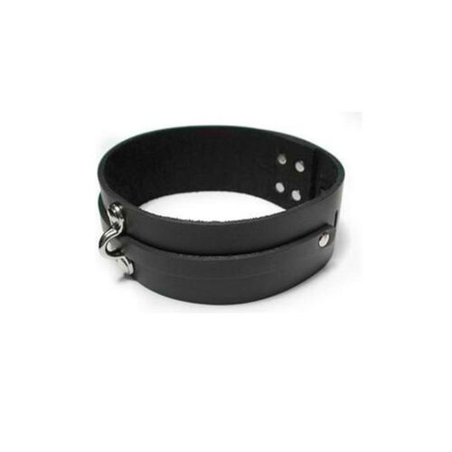 Stockroom.com KinkLab Bondage Basics Leather Collar (Black) - Adjustable 12 to 17 Inch Neck Size