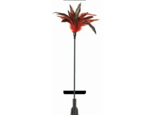 Sportsheets Sex & Mischief Feather Slapper Dual-Ended Tickler Crop Black/Red, Part Number SS10062