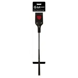 Sportsheets Sex & Mischief Heart Impression Crop - 21-inch Nickel-Free Metal Paddle with Heart Cut-Out and