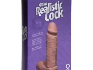 Doc Johnson The Realistic Cock - UR3 - 8 Inch Brown with Suction Cup Base