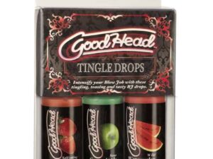 Doc Johnson GoodHead Tingle Drops 3 Pack – Oral Sex Enhancer with Strawberry, Green Apple, and Watermelon