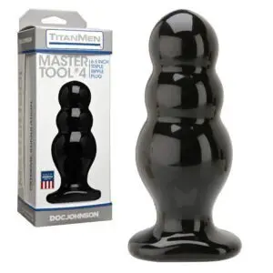 Doc Johnson TitanMen Master Tool #4 Black - Large Graduated Anal Plug