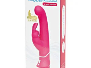 LoveHoney Happy Rabbit G-Spot Rechargeable Silicone Rabbit Vibrator Pink - HR-71502