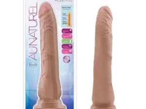 Blush Au Naturel Roberto 9.5 Inch Posable Dual Density Dildo in Tan