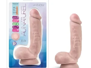 Blush Au Naturel Anthony 8.5 Inch Posable Dual Density Dildo with Balls - Beige
