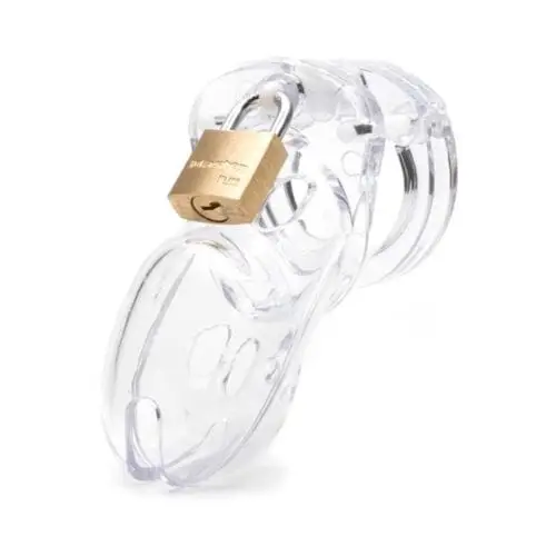 A.L. Enterprise Inc CB-3000 Clear Male Chastity Cage with Adjustable Fit and Locking Options