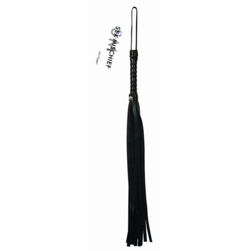Sportsheets Sex & Mischief Mini Flogger Black – Compact BDSM Play Accessory