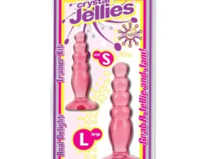 Doc Johnson Crystal Jellies Anal Delight Trainer Kit Pink – Small & Medium Anal Plugs for Beginners