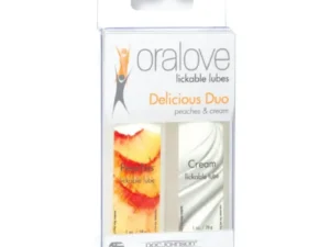 Doc Johnson Oralove Delicious Duo Peaches and Cream Lubricants - 2 x 1 oz. Bottles