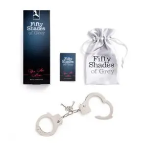 LoveHoney Fifty Shades You Are Mine Metal Handcuffs for Bedroom Bondage