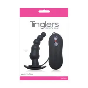 New Sensations Novelties Inc. Tinglers Vibrating Plug I Black - Discreet Silicone Anal Plug with