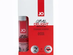 System Jo JO Oral Delight Arousal Gel Strawberry Sensation, 1 oz. – Flavored Intimate Lubricant for Oral Play