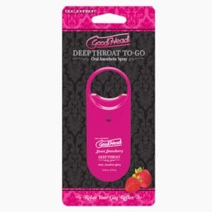 Doc Johnson GoodHead to Go Deep Throat Spray - 0.33 oz Sweet Strawberry