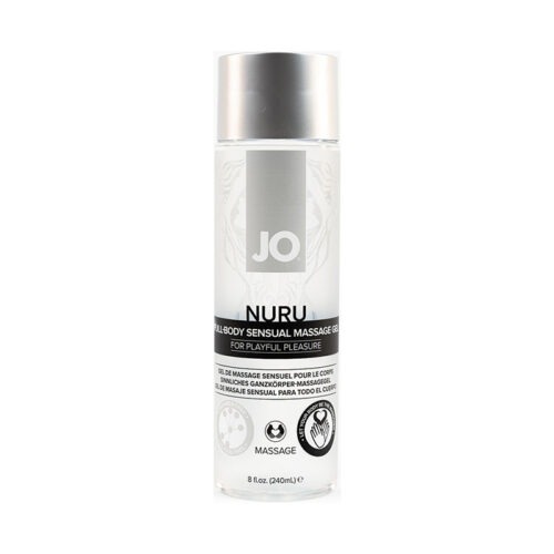 System Jo JO Nuru Full-Body Sensual Massage Gel 8 oz. – Water-Based, Silky-Smooth Glide